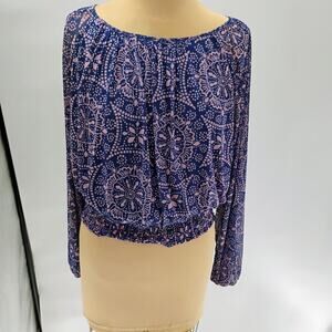 Harper 241 Lined Multicolor Stretchy Blouse Top Size Small